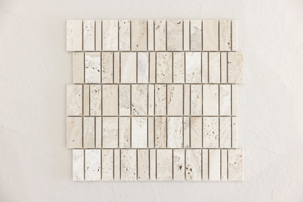 SUPERWHITE TRAVERTINE AZTEC MOSAIC